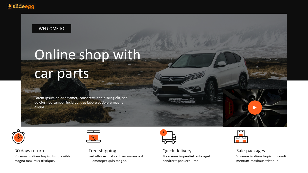 Innovative Online Shop With Car Parts Presentation Template